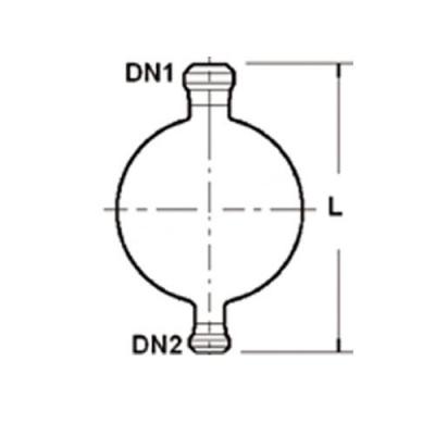 球形釜體, 單開口, 帶放料口，10~200L