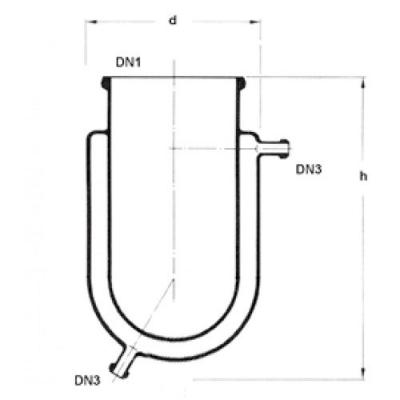 夾套反應釜體，不帶底部放料口, 250mL~5000mL